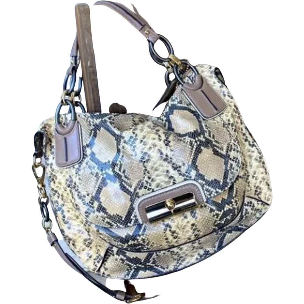 00s Coach Kristen Elevated Python Leather Satchel… - image 1